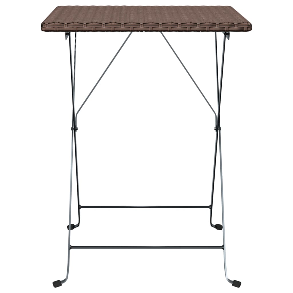 vidaXL Bistrotisch Klappbar Braun 55x54x71 cm Poly Rattan