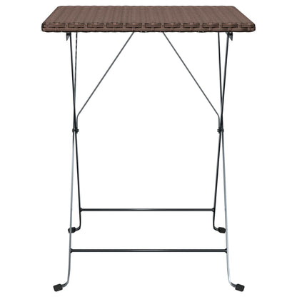 vidaXL Bistrotisch Klappbar Braun 55x54x71 cm Poly Rattan