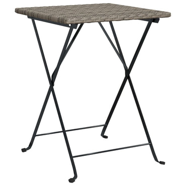 vidaXL Bistrotisch Klappbar Grau 55x54x71 cm Poly Rattan