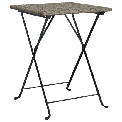 vidaXL Bistrotisch Klappbar Grau 55x54x71 cm Poly Rattan