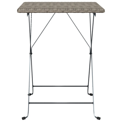 vidaXL Bistrotisch Klappbar Grau 55x54x71 cm Poly Rattan