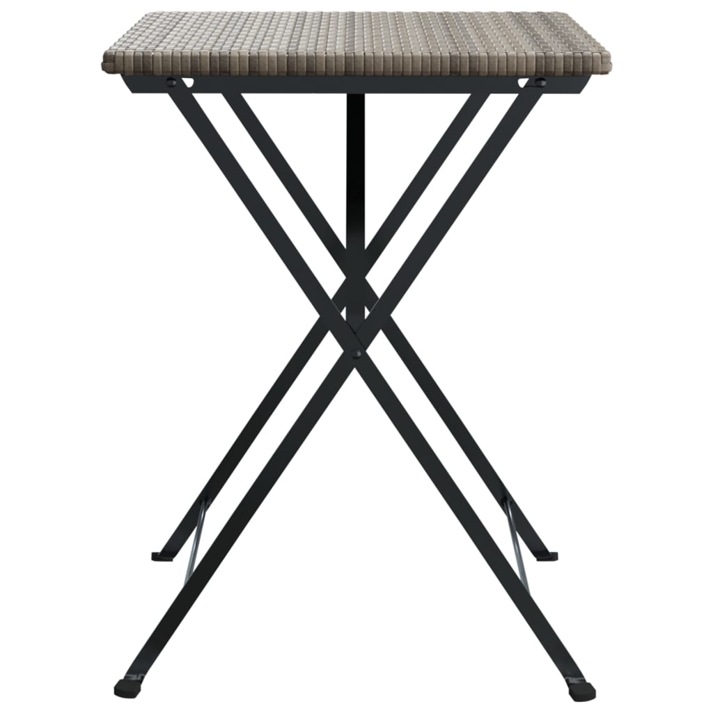 vidaXL Bistrotisch Klappbar Grau 55x54x71 cm Poly Rattan