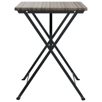 vidaXL Bistrotisch Klappbar Grau 55x54x71 cm Poly Rattan