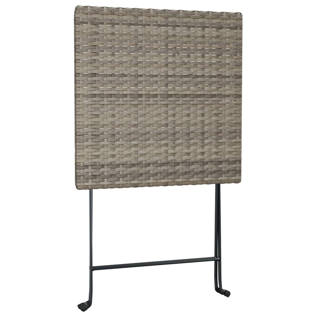 vidaXL Bistrotisch Klappbar Grau 55x54x71 cm Poly Rattan