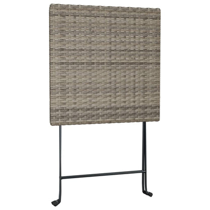 vidaXL Bistrotisch Klappbar Grau 55x54x71 cm Poly Rattan