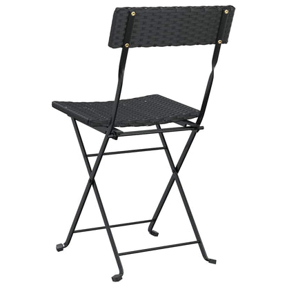 vidaXL Bistrostühle 2 Stk. Klappbar Schwarz Poly Rattan und Stahl