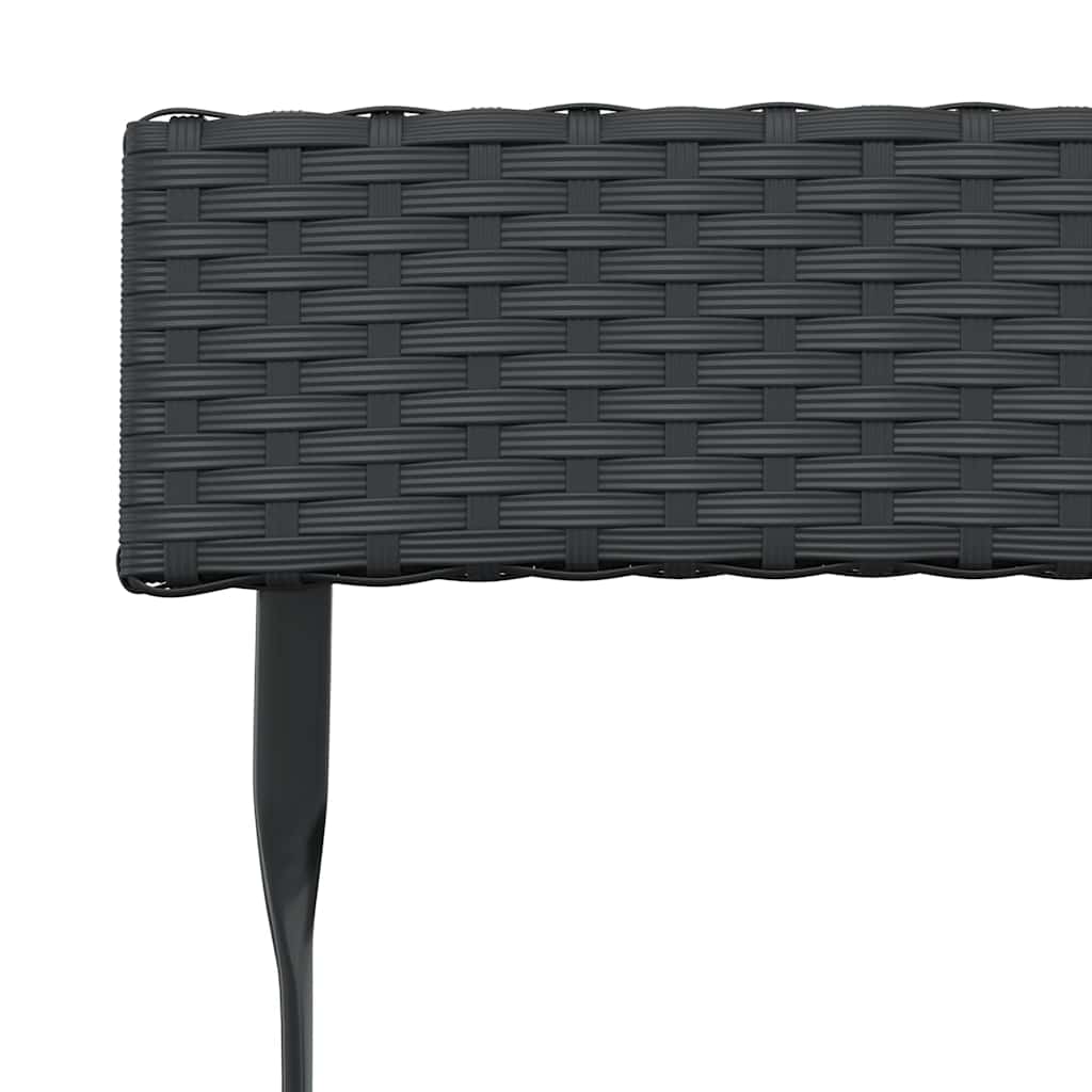 vidaXL Bistrostühle 2 Stk. Klappbar Schwarz Poly Rattan und Stahl