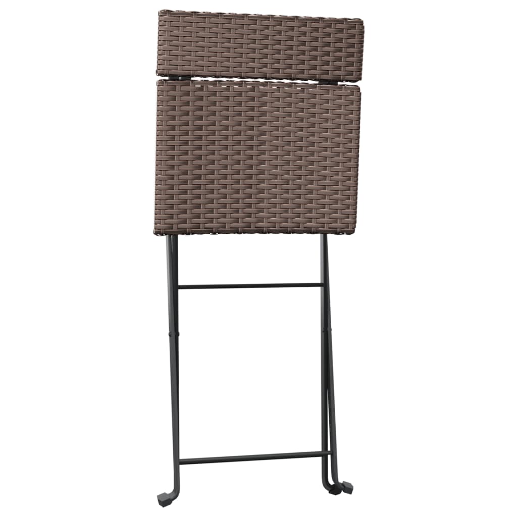 vidaXL Bistrostühle 2 Stk. Klappbar Braun Poly Rattan und Stahl