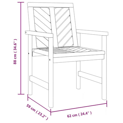 vidaXL Garten-Essstühle 2 Stk. Massivholz Akazie