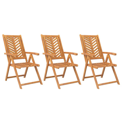 vidaXL Chaises de jardin réglables 3 pcs Bois d'acacia massif