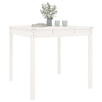 vidaXL Table de jardin blanc 82,5x82,5x76 cm Bois de pin massif