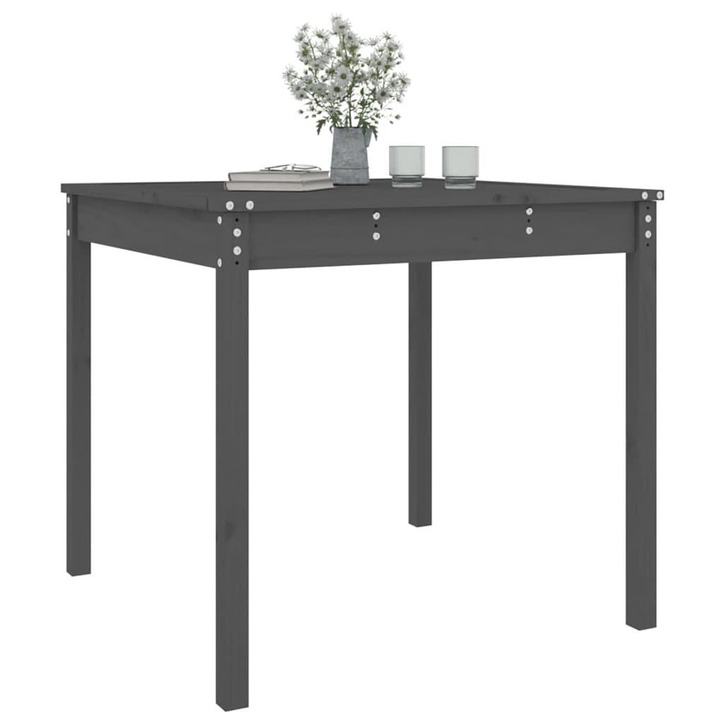 vidaXL Table de jardin Gris 82,5x82,5x76 cm Bois de pin massif