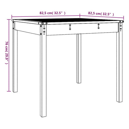 vidaXL Table de jardin Gris 82,5x82,5x76 cm Bois de pin massif