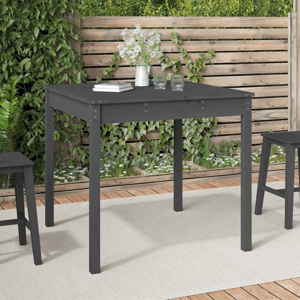 vidaXL Table de jardin Gris 82,5x82,5x76 cm Bois de pin massif