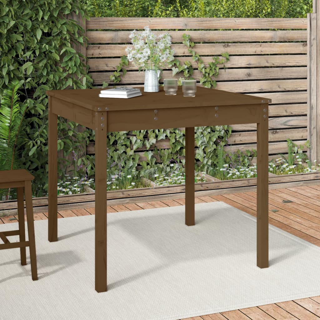vidaXL Table de jardin marron miel 82,5x82,5x76 cm pin massif