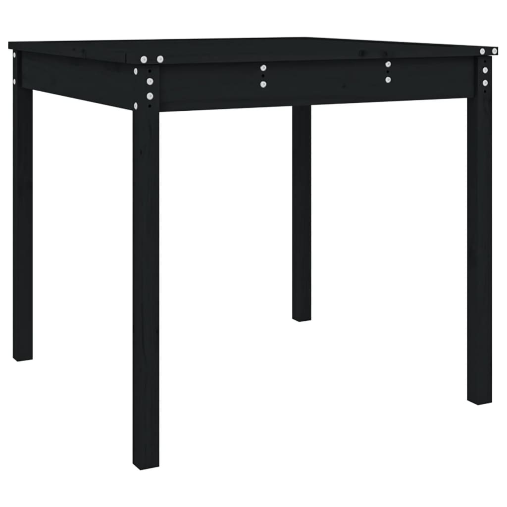 vidaXL Table de jardin noire 82,5x82,5x76 cm en pin massif