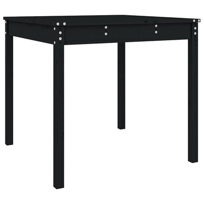 vidaXL Table de jardin noire 82,5x82,5x76 cm en pin massif