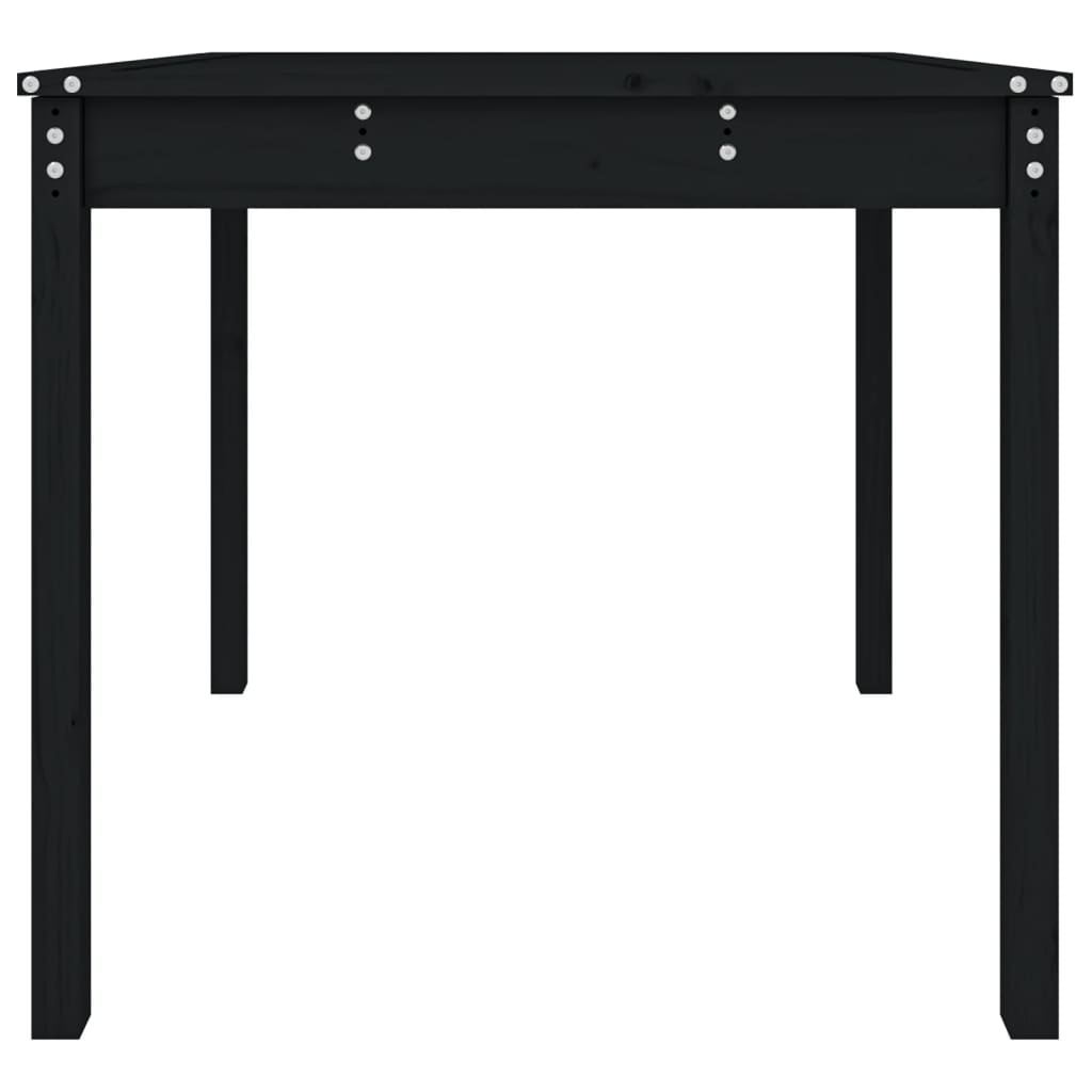 vidaXL Table de jardin noire 82,5x82,5x76 cm en pin massif