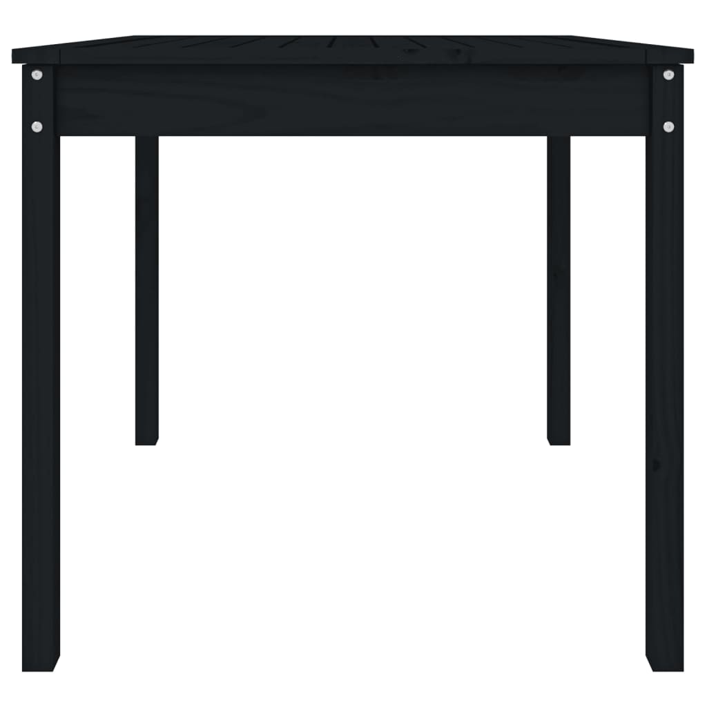 vidaXL Table de jardin noire 82,5x82,5x76 cm en pin massif