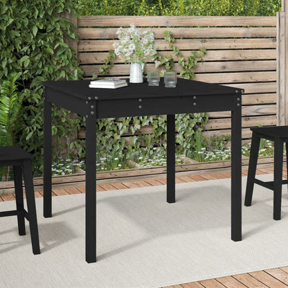 vidaXL Table de jardin noire 82,5x82,5x76 cm en pin massif