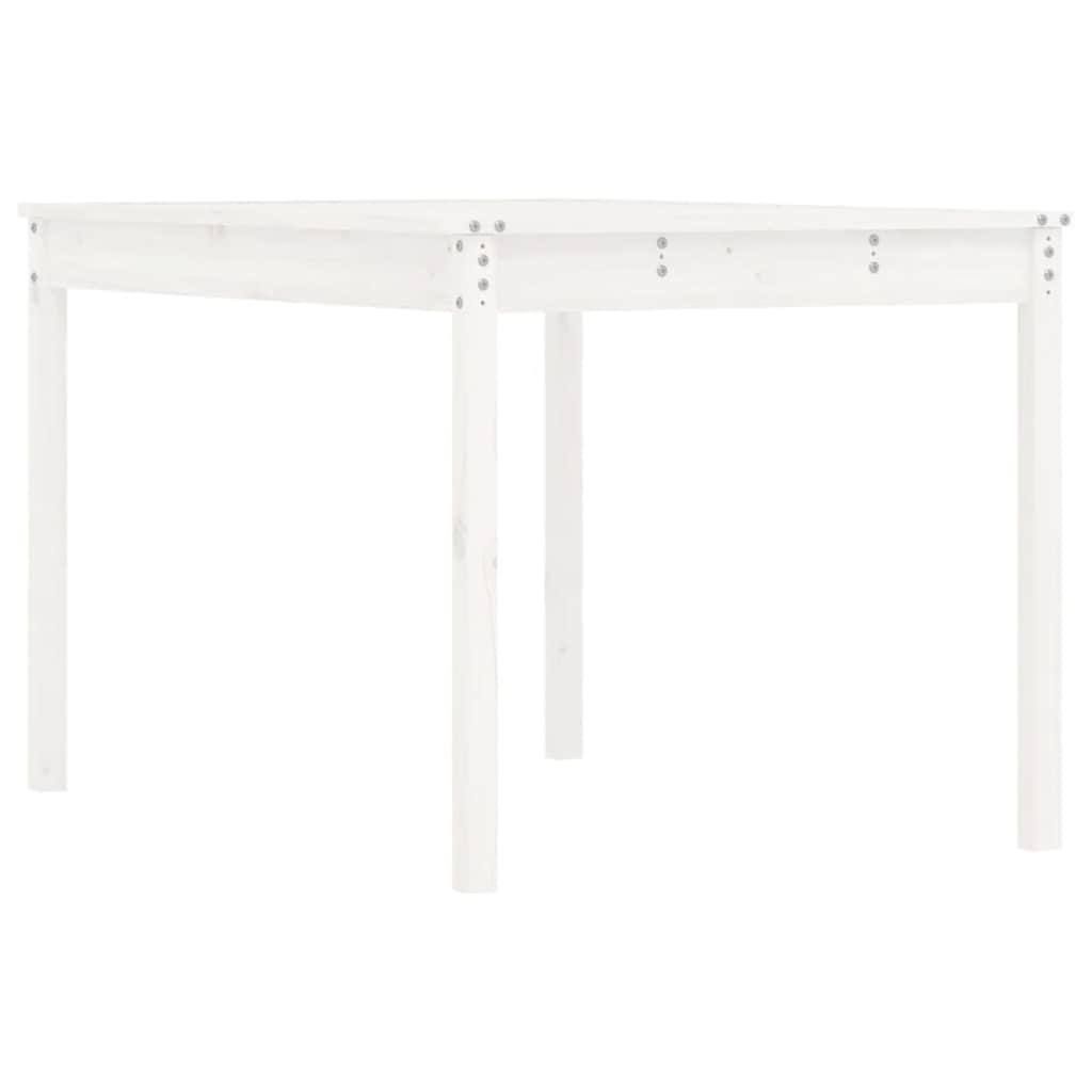 vidaXL Gartentisch Weiß 121x82,5x76 cm Massivholz Kiefer