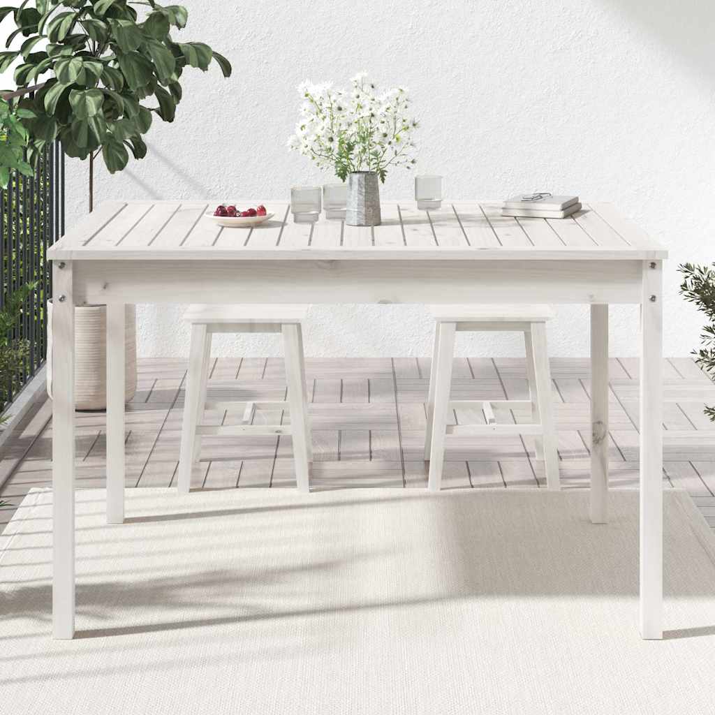 vidaXL Gartentisch Weiß 121x82,5x76 cm Massivholz Kiefer