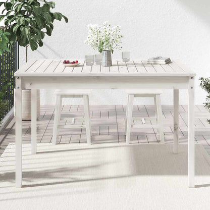 vidaXL Gartentisch Weiß 121x82,5x76 cm Massivholz Kiefer