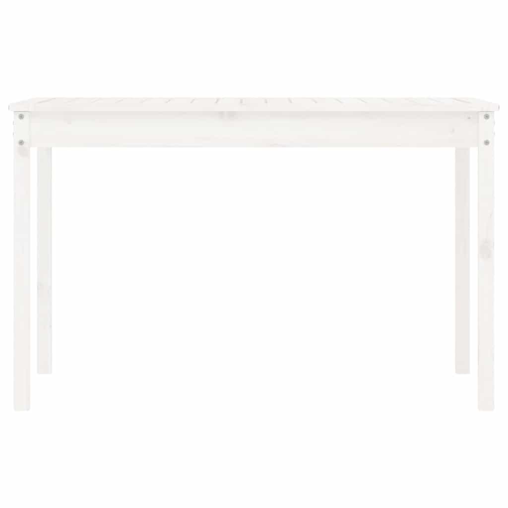 vidaXL Gartentisch Weiß 121x82,5x76 cm Massivholz Kiefer