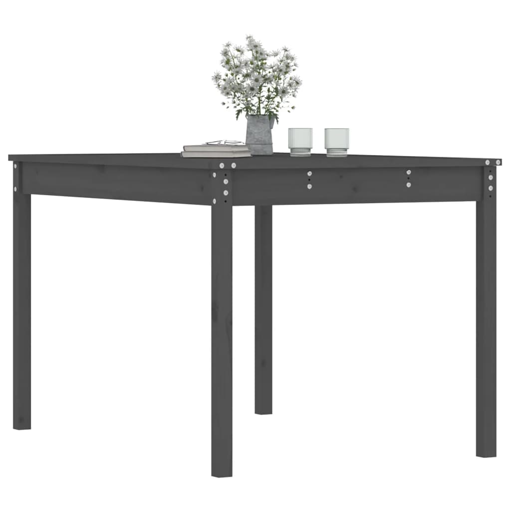 vidaXL Gartentisch Grau 121x82,5x76 cm Massivholz Kiefer