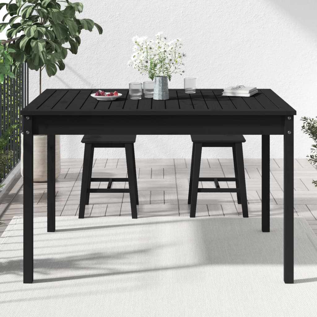 vidaXL Gartentisch Schwarz 121x82,5x76 cm Massivholz Kiefer