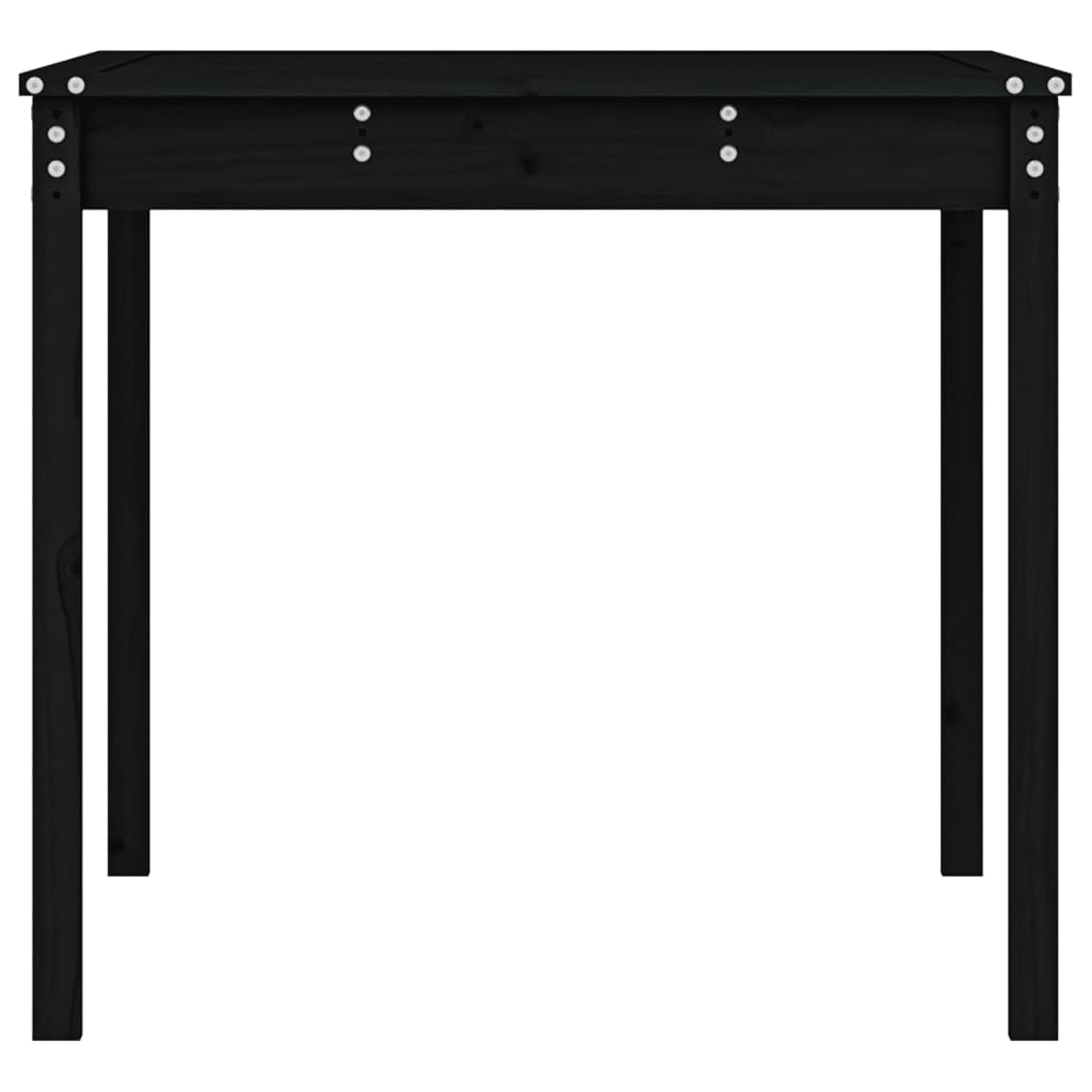 vidaXL Gartentisch Schwarz 121x82,5x76 cm Massivholz Kiefer