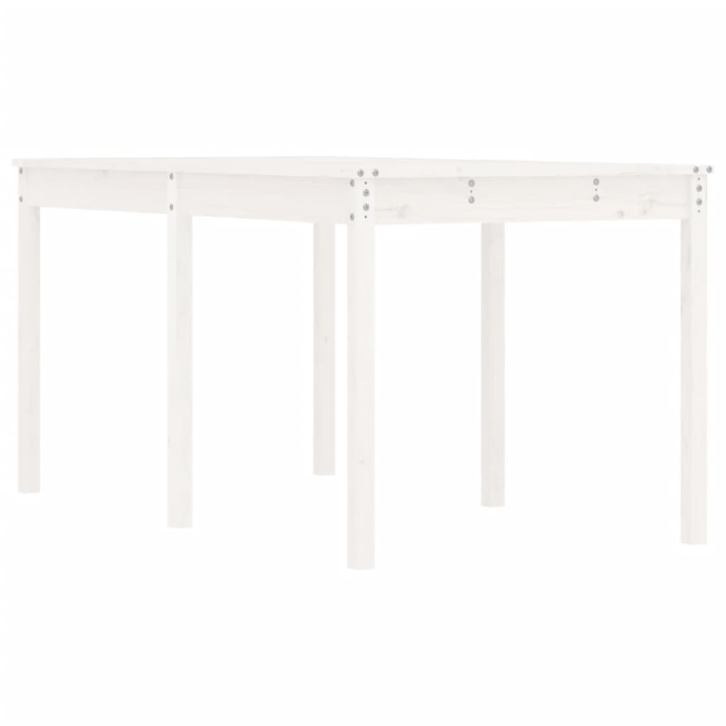 vidaXL Gartentisch Weiß 159,5x82,5x76 cm Massivholz Kiefer