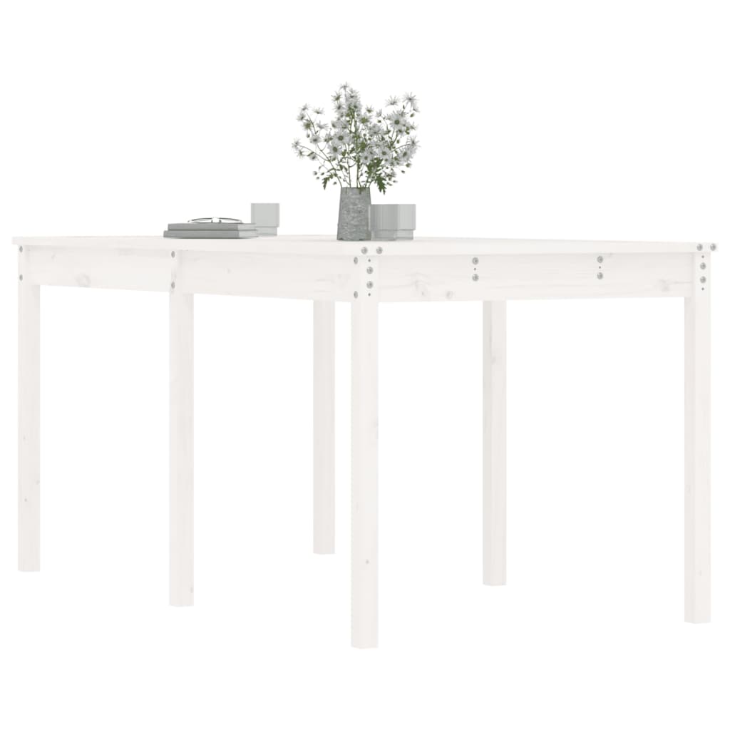 vidaXL Gartentisch Weiß 159,5x82,5x76 cm Massivholz Kiefer