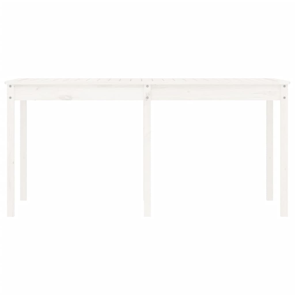 vidaXL Gartentisch Weiß 159,5x82,5x76 cm Massivholz Kiefer