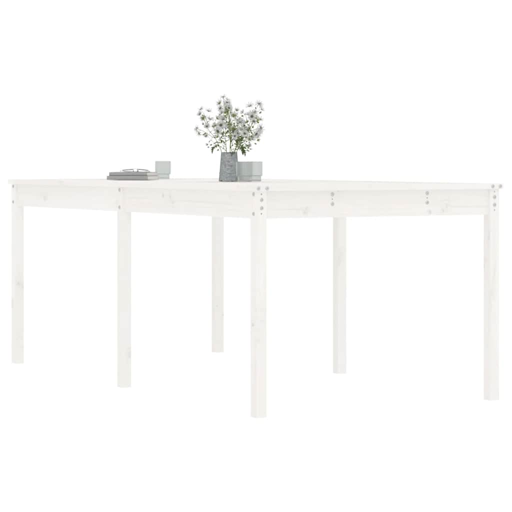 vidaXL Gartentisch Weiß 203,5x100x76 cm Massivholz Kiefer