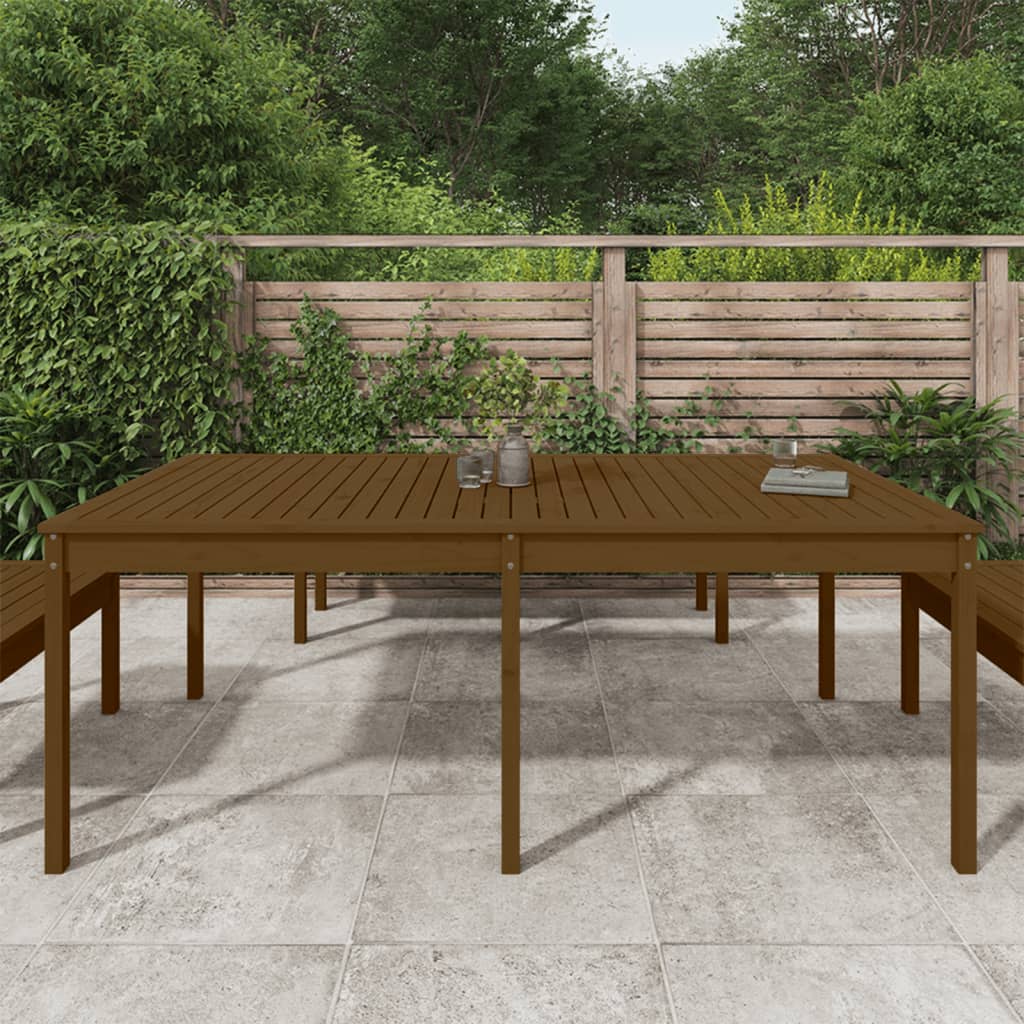 vidaXL Table de jardin marron miel 203,5x100x76 cm pin massif