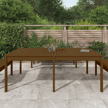 vidaXL Table de jardin marron miel 203,5x100x76 cm pin massif