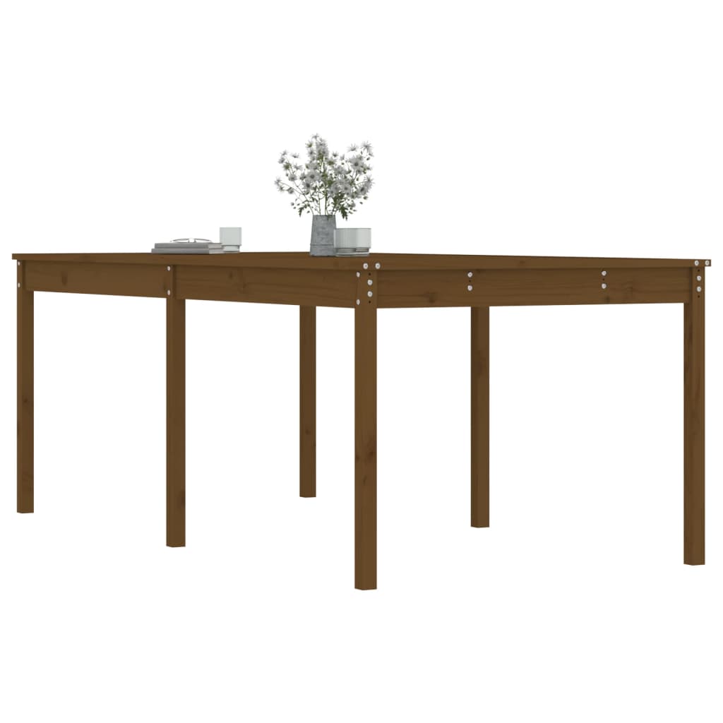vidaXL Table de jardin marron miel 203,5x100x76 cm pin massif