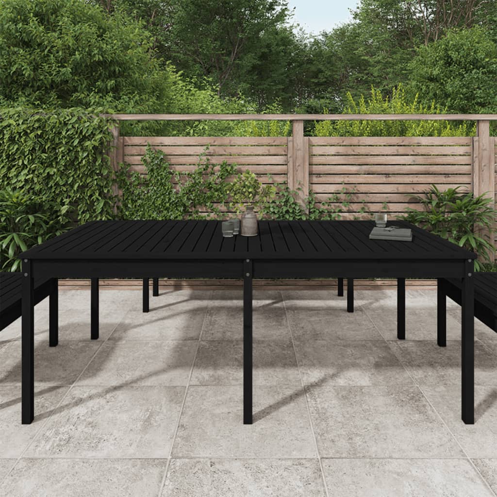 vidaXL Gartentisch Schwarz 203,5x100x76 cm Massivholz Kiefer