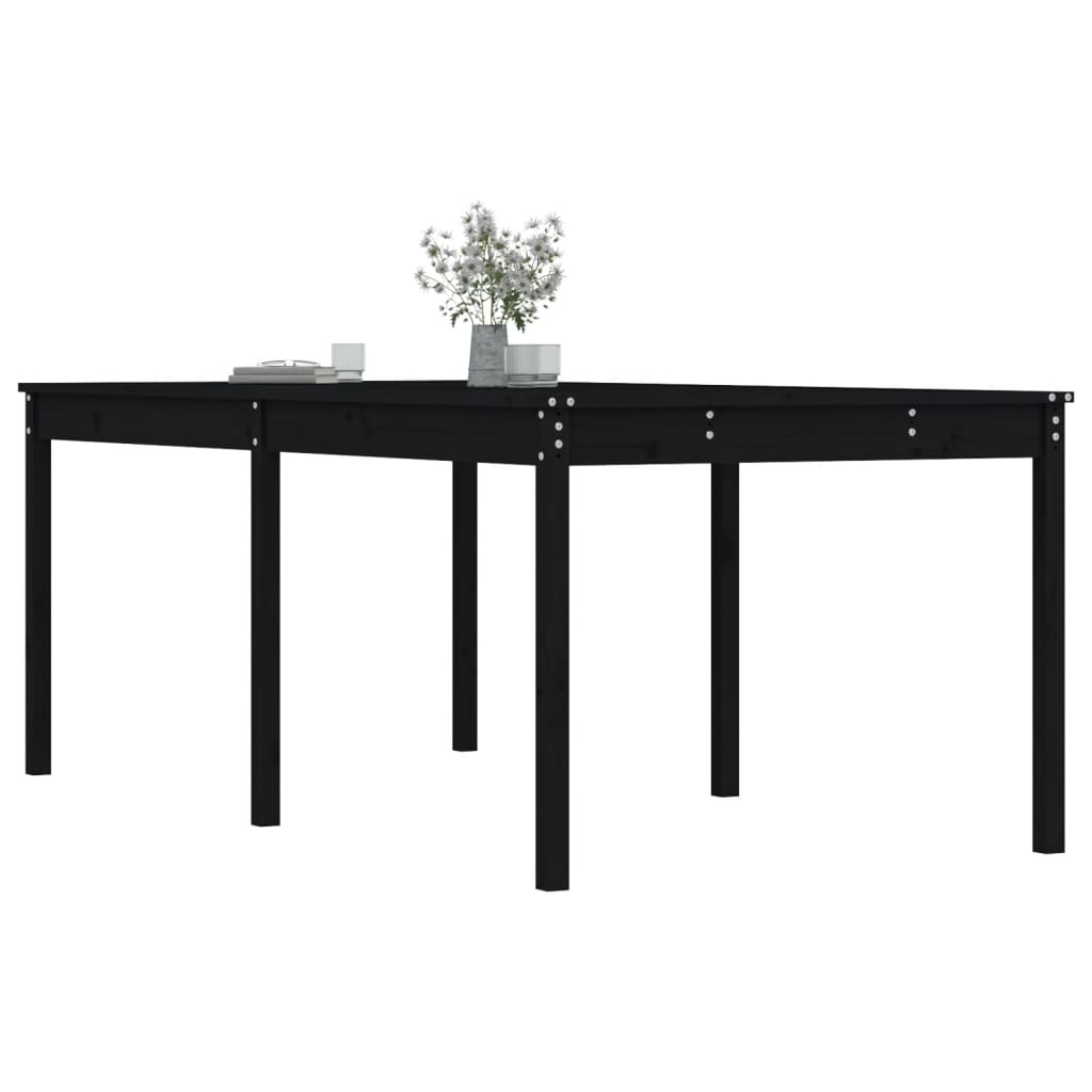 vidaXL Gartentisch Schwarz 203,5x100x76 cm Massivholz Kiefer