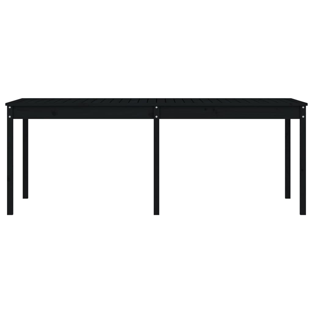 vidaXL Gartentisch Schwarz 203,5x100x76 cm Massivholz Kiefer