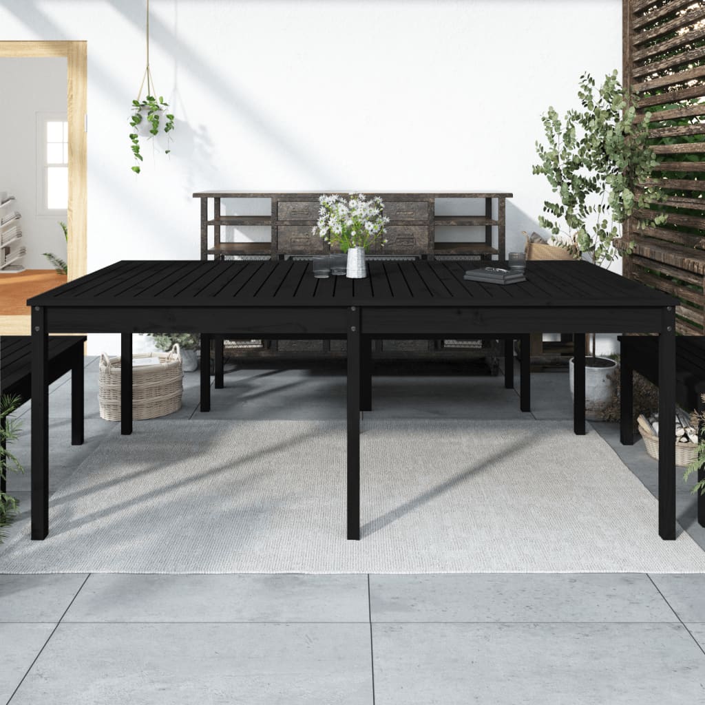 vidaXL Gartentisch Schwarz 203,5x100x76 cm Massivholz Kiefer