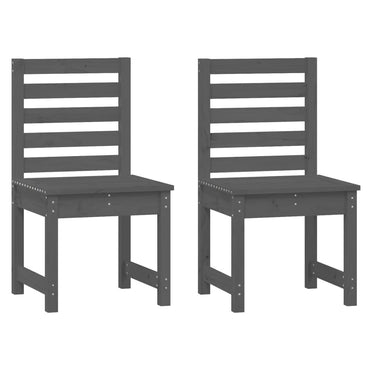 vidaXL Gartenstühle 2 Stk. Grau 50x48x91,5 cm Massivholz Kiefer