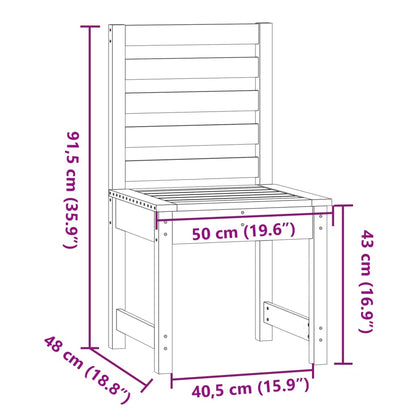 vidaXL Gartenstühle 2 Stk. Grau 50x48x91,5 cm Massivholz Kiefer