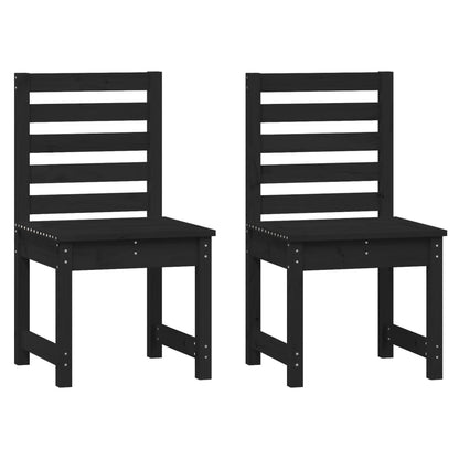vidaXL Gartenstühle 2 Stk. Schwarz 50x48x91,5 cm Massivholz Kiefer