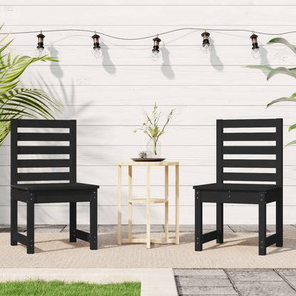 vidaXL Gartenstühle 2 Stk. Schwarz 50x48x91,5 cm Massivholz Kiefer