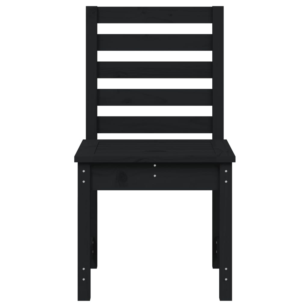 vidaXL Gartenstühle 2 Stk. Schwarz 50x48x91,5 cm Massivholz Kiefer