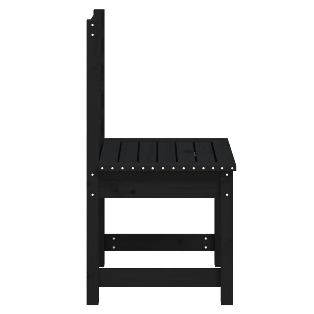 vidaXL Gartenstühle 2 Stk. Schwarz 50x48x91,5 cm Massivholz Kiefer