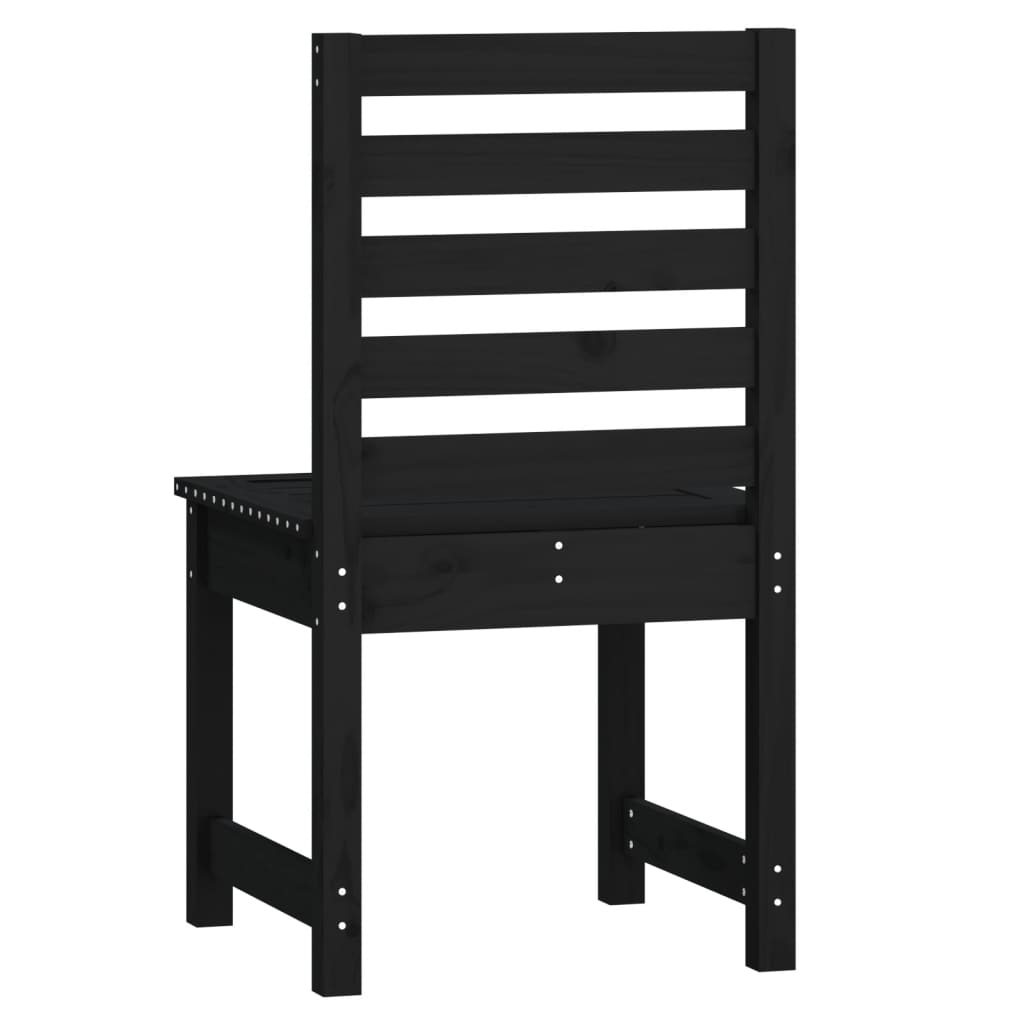 vidaXL Gartenstühle 2 Stk. Schwarz 50x48x91,5 cm Massivholz Kiefer