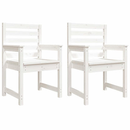 vidaXL Gartenstühle 2 Stk. Weiß 60x48x91 cm Massivholz Kiefer